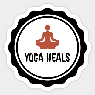 Yoga heals text-based design for International Yoga day by dmerchworld Sticker